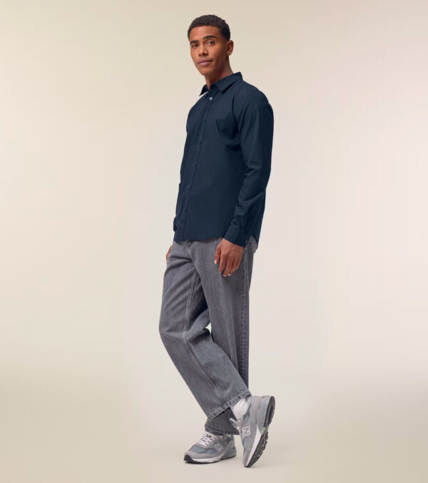 Men‘s Poplin Shirt navy blue - Image 2