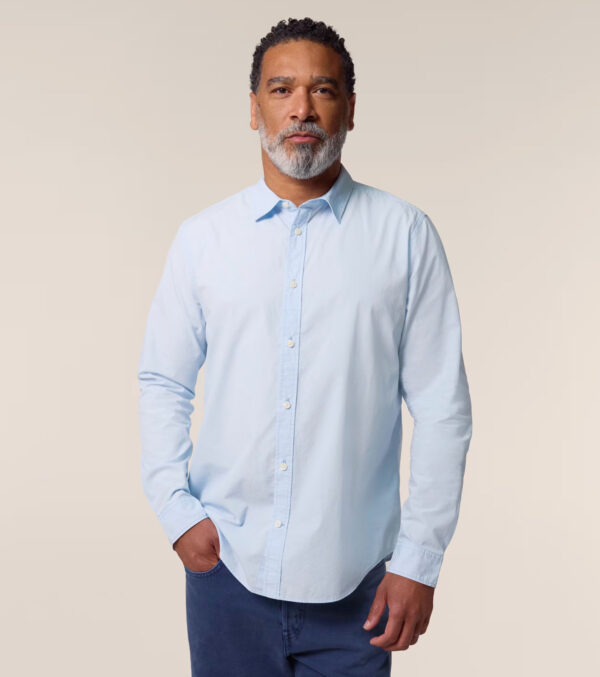 Men‘s Poplin Shirt light blue - Image 2