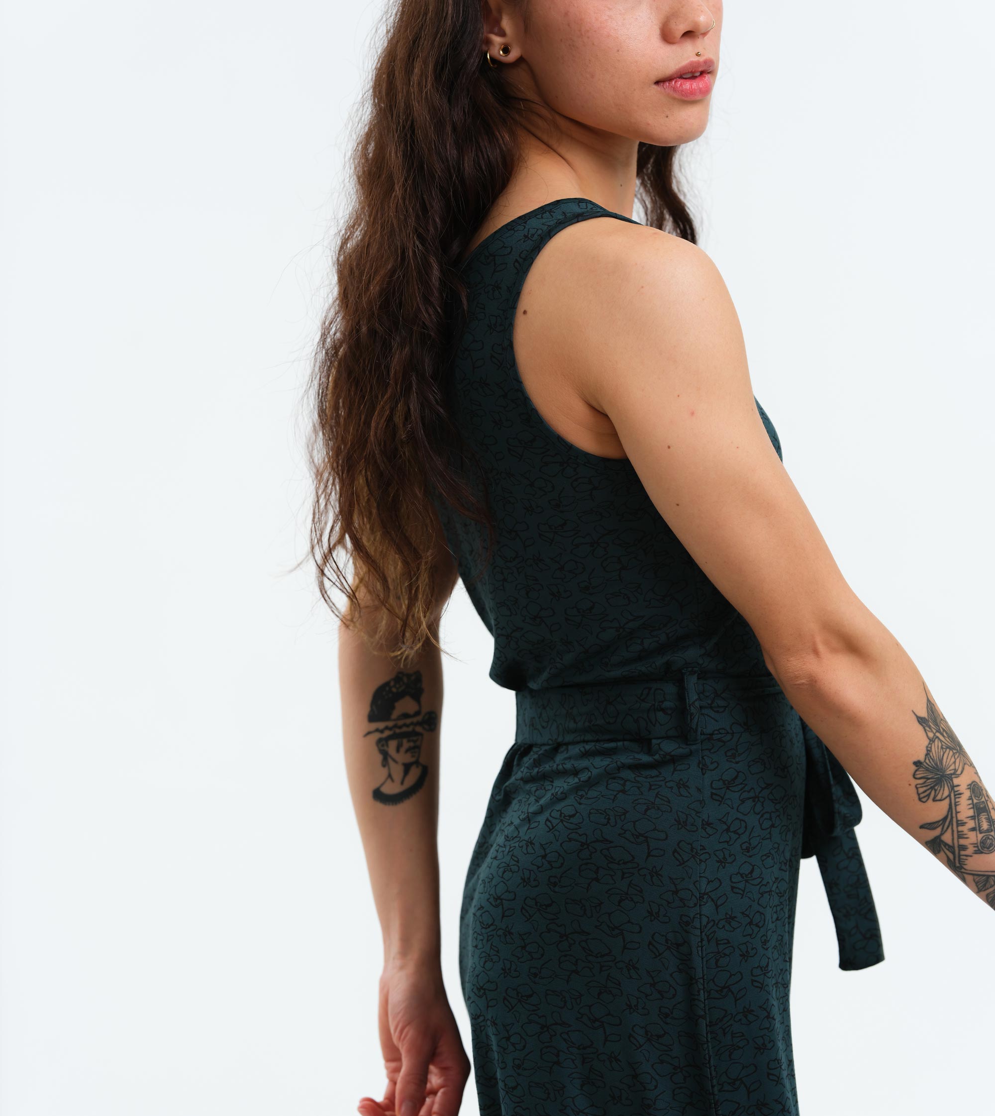 Ellison dress dark green flowers - Image 3