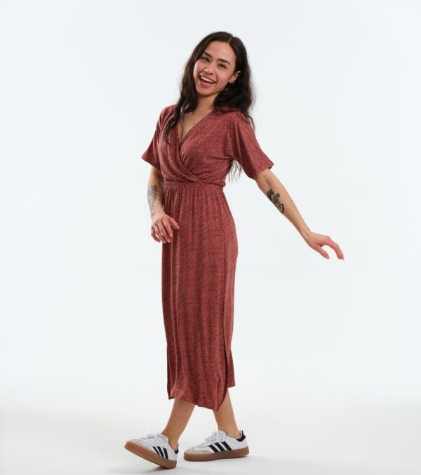 Kleid Helena rotbraun Dots