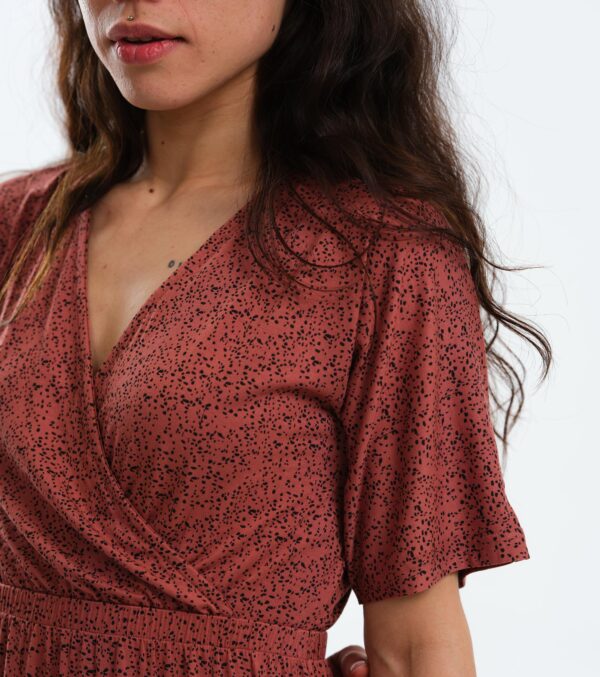 Kleid Helena rotbraun Dots – Bild 4
