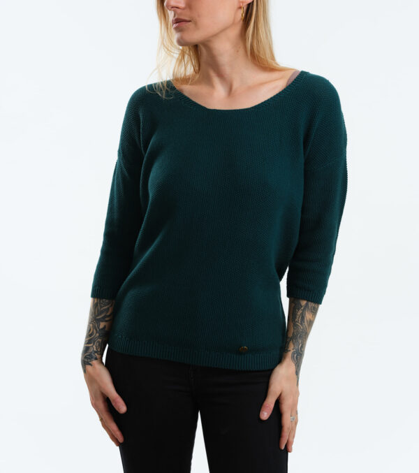 Light knitted sweater Valona dark green - Image 2