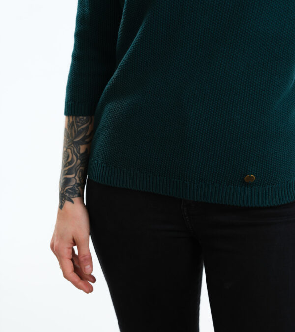 Light knitted sweater Valona dark green - Image 4