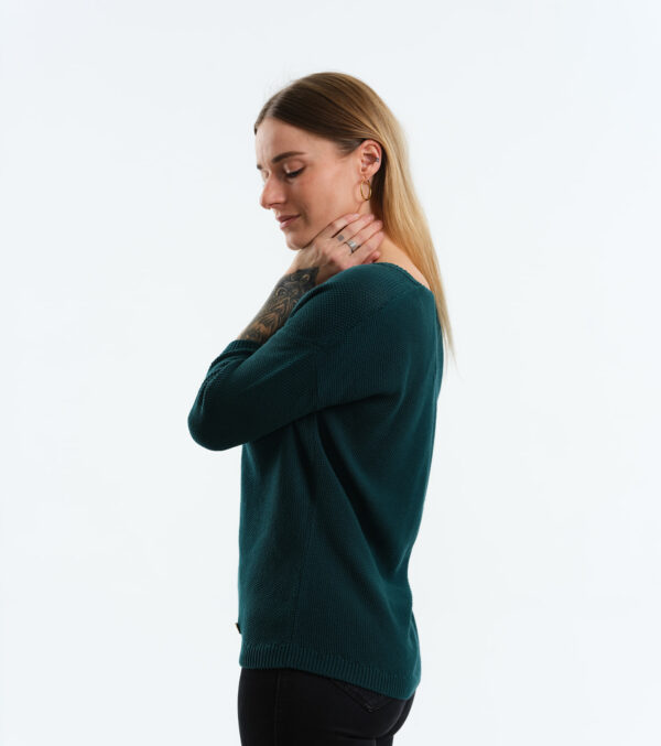 Light knitted sweater Valona dark green - Image 5