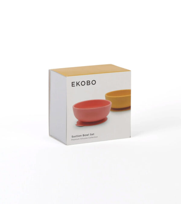 Set of 2 suction bowls, Mimosa / Coral - Image 5