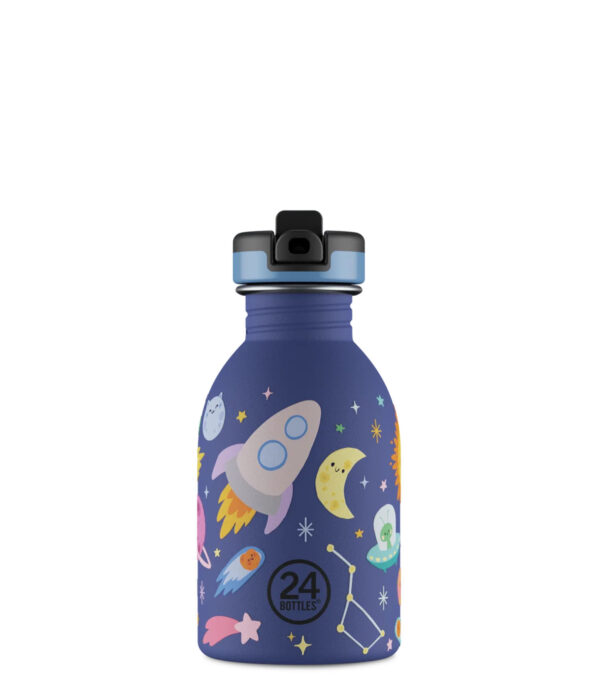 0,25l Trinkflasche Space Friends mit Strohhalm