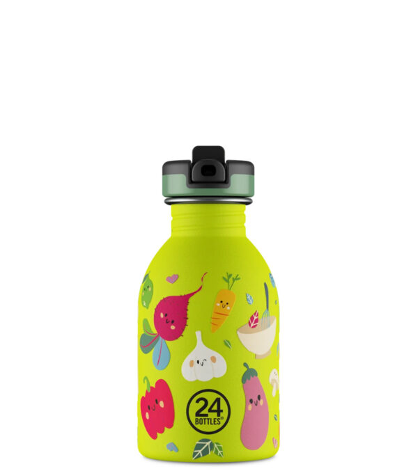 0,25l Trinkflasche Veggie Friends mit Strohhalm