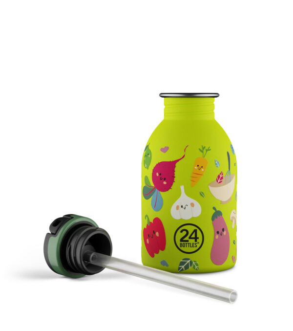 0,25l Trinkflasche Veggie Friends mit Strohhalm – Bild 2