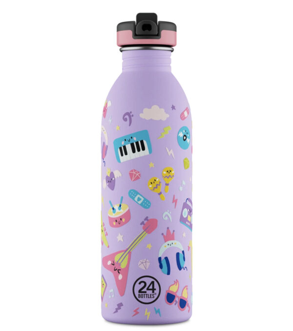 0,5l Trinkflasche Music Friends mit Strohhalm