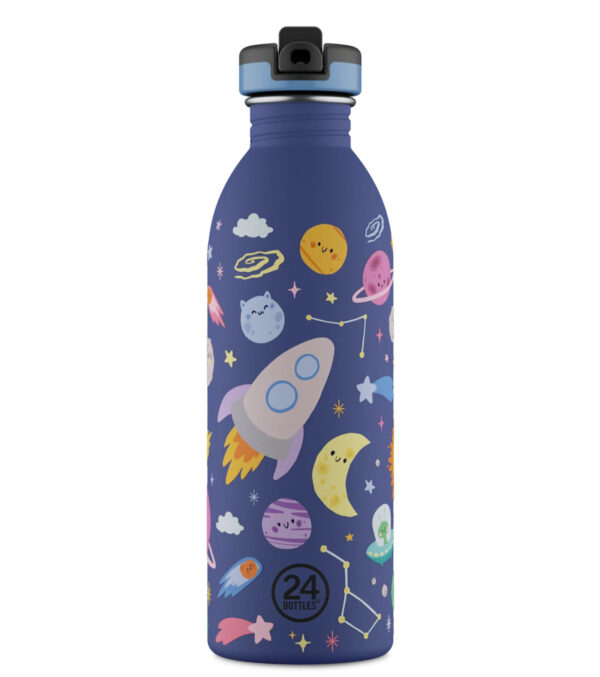 0,5l Trinkflasche Space Friends mit Strohhalm
