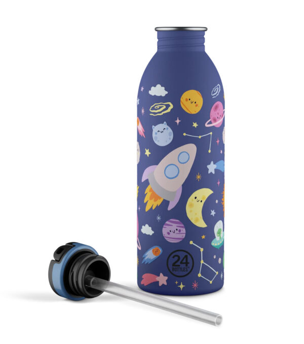 0,5l Trinkflasche Space Friends mit Strohhalm – Bild 2