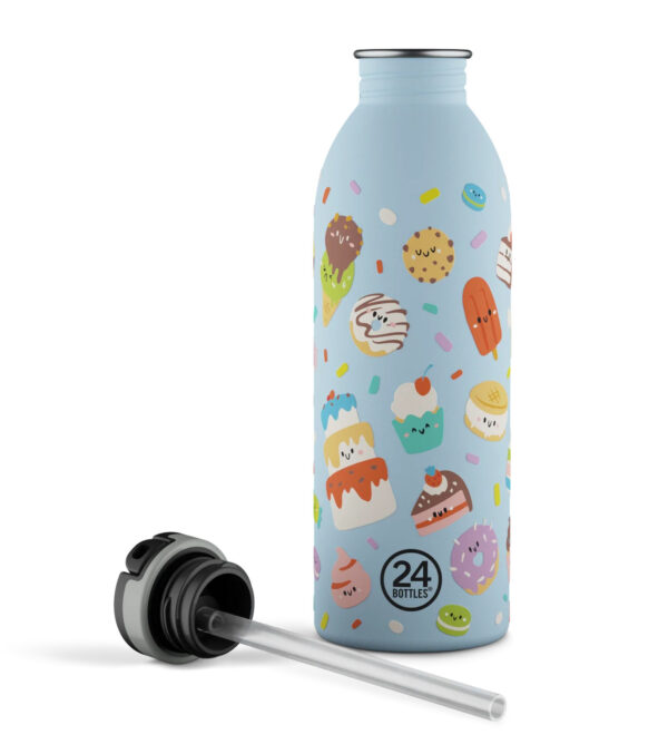 0,5l Trinkflasche Sweet Friends mit Strohhalm – Bild 2