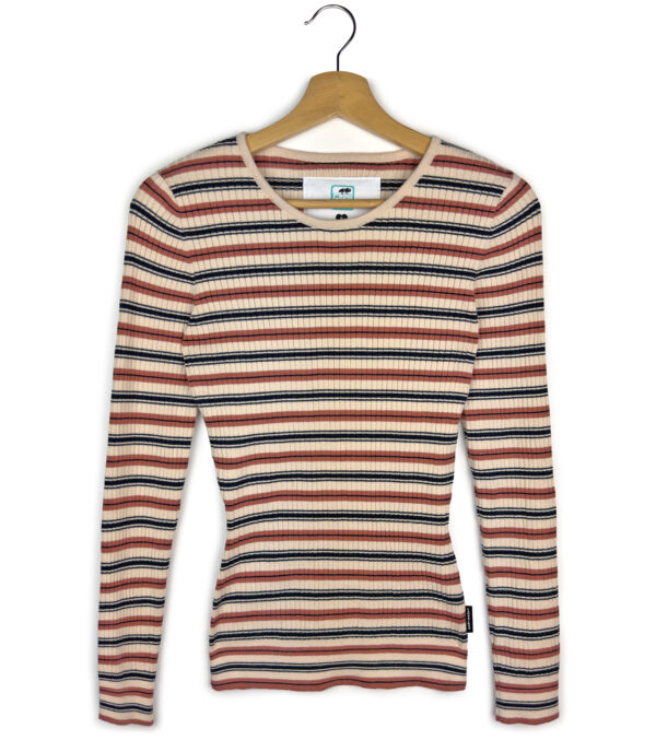 Gestricktes Rib Longsleeve Yuma Streifen chutney – Bild 6