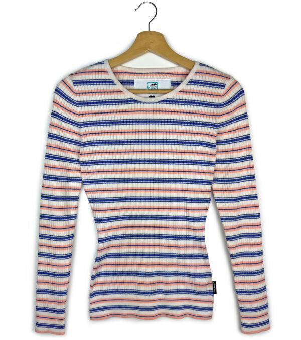 Gestricktes Rib Longsleeve Yuma Streifen apricot