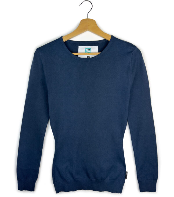 Gestricktes Slim Fit Longsleeve Yuma dunkelblau – Bild 6