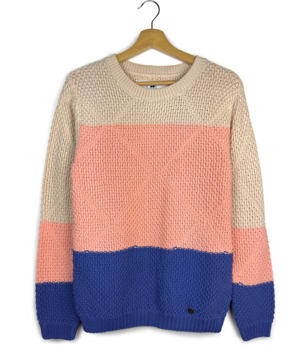 Strickpullover Lamona Blockstreifen apricot