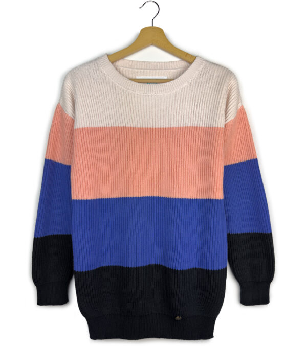Strickpullover Peyla Blockstreifen apricot