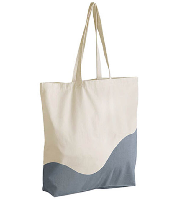 Large Waves Cotton Bag with Bottom - Image 3