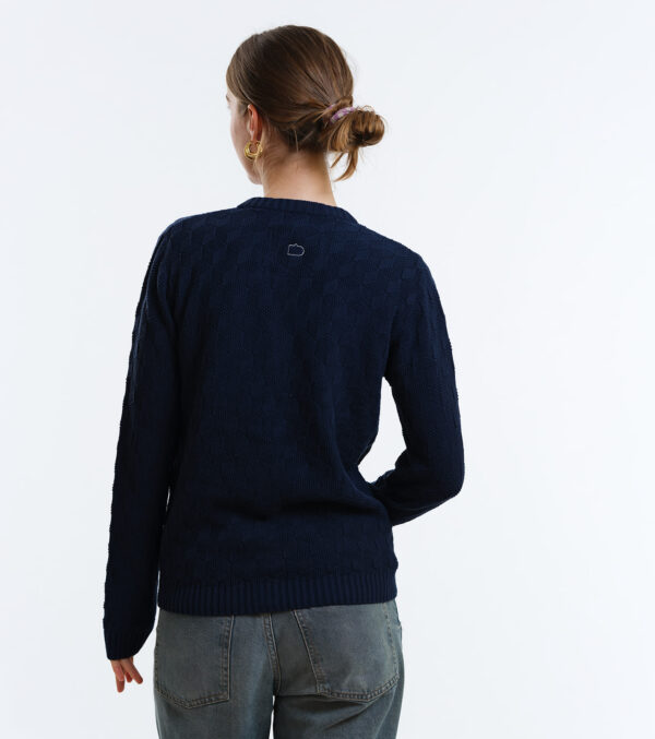 Cardigan Penny dark blue with fine Rhombes pattern - Image 7
