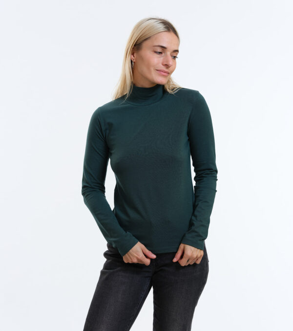 Long Sleeve Shirt Susan dark green with collar