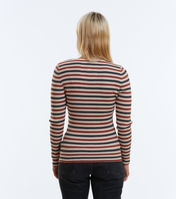 Gestricktes Rib Longsleeve Yuma Streifen chutney – Bild 5