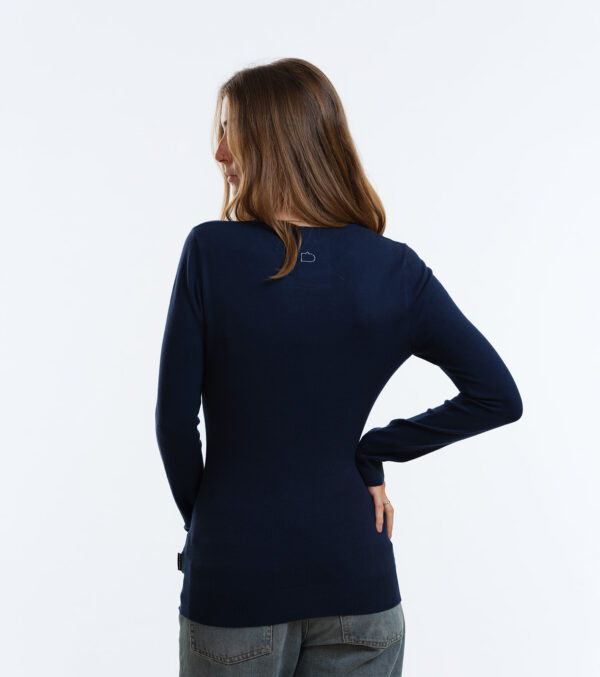 Gestricktes Slim Fit Longsleeve Yuma dunkelblau – Bild 5