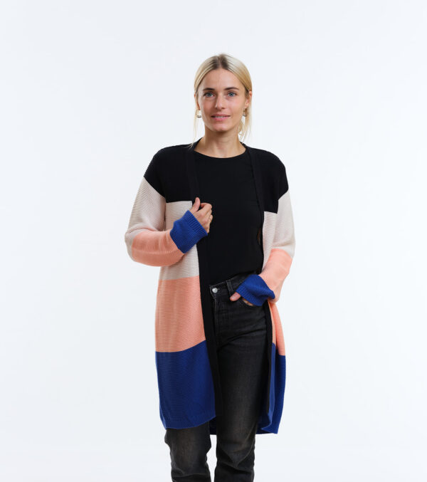 Long-Cardigan Alamo Blockstreifen