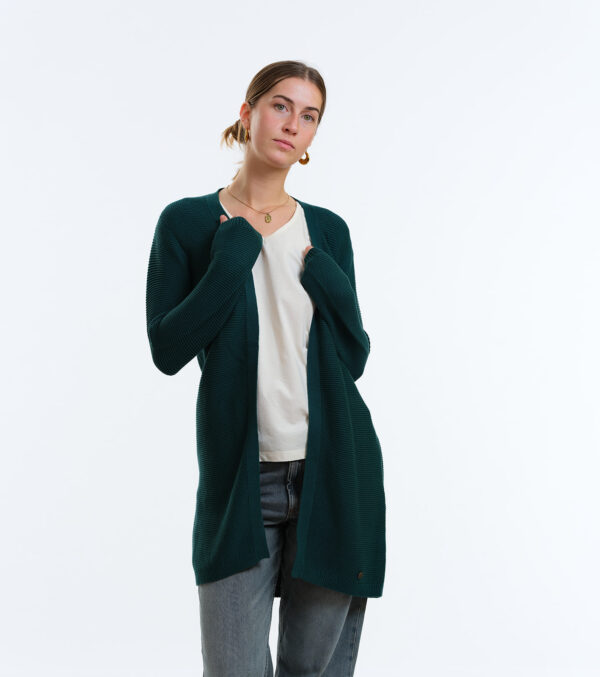 Long-Cardigan Alamo dunkelgrün