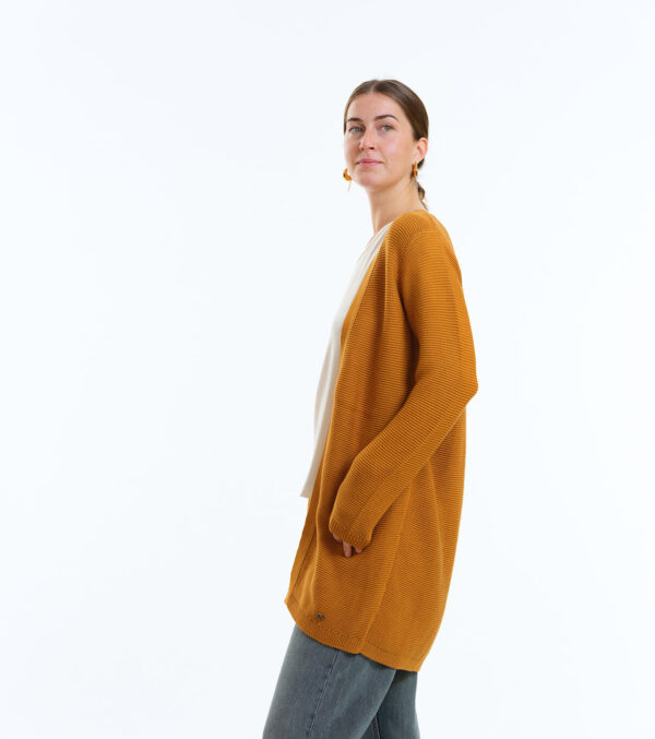 Long-Cardigan Alamo mustard yellow - Image 6