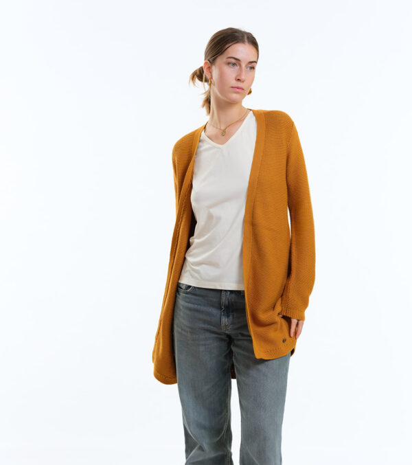Long-Cardigan Alamo mustard yellow - Image 4
