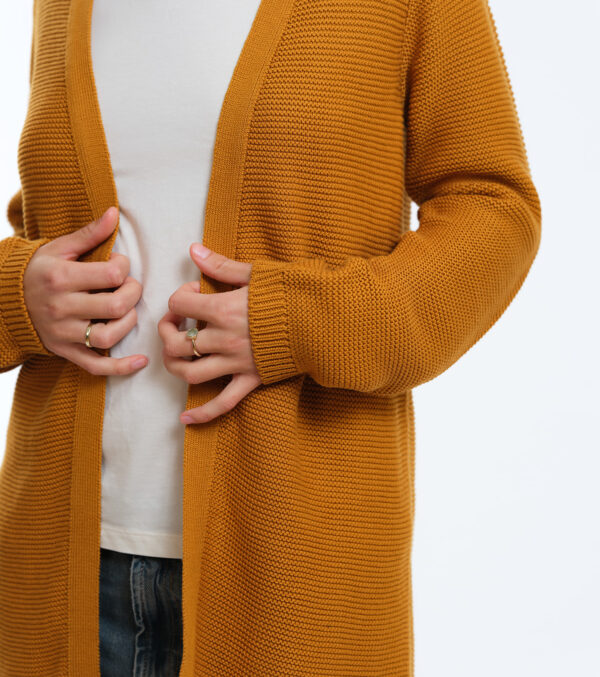 Long-Cardigan Alamo mustard yellow - Image 5