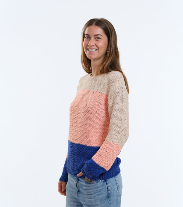 Strickpullover Lamona Blockstreifen apricot – Bild 4