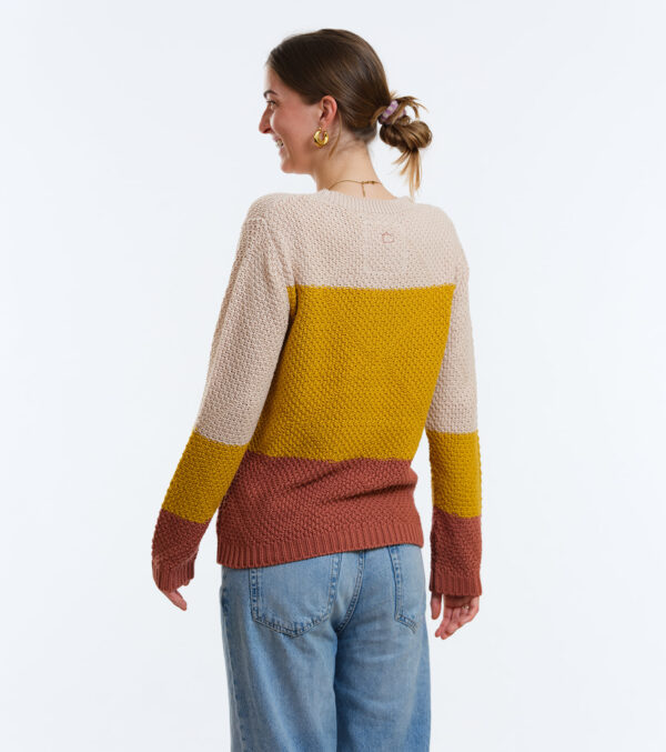 Strickpullover Lamona Blockstreifen senfgelb – Bild 5