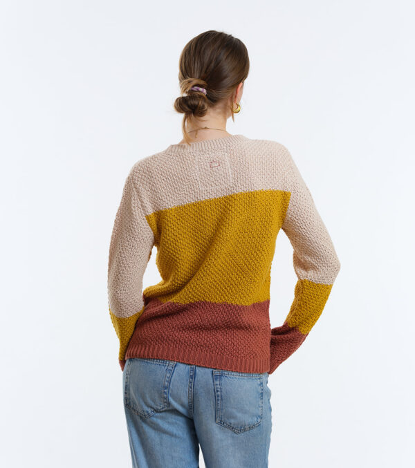 Strickpullover Lamona Blockstreifen senfgelb – Bild 7