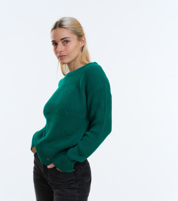 Kurzer Strickpulli May in kräftigem Grün