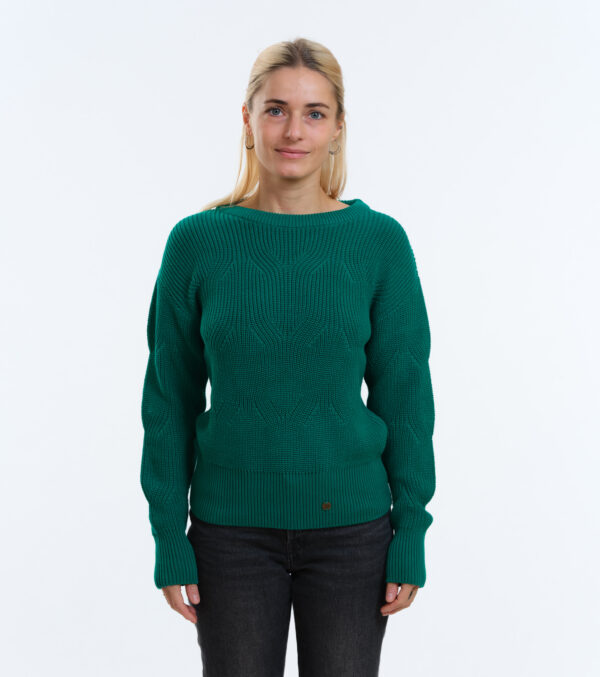 Kurzer Strickpulli May in kräftigem Grün – Bild 4