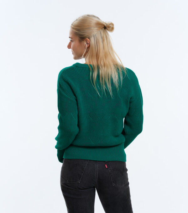 Kurzer Strickpulli May in kräftigem Grün – Bild 7