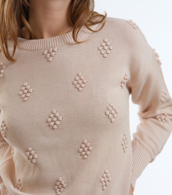 Kurzer Strickpulli May Rauten ivory – Bild 8