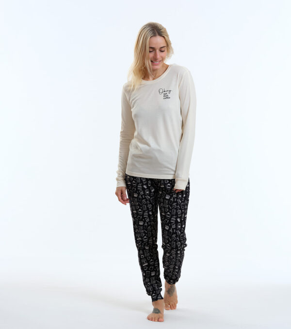 Pajama Mary with allover print Coffee - Image 2