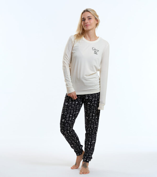 Pajama Mary with allover print Coffee