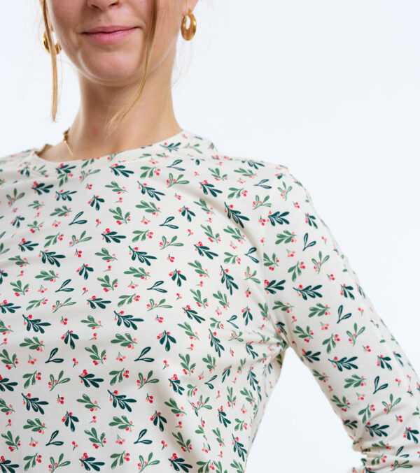 Pajama Mary with allover Mistletoe print - Image 3