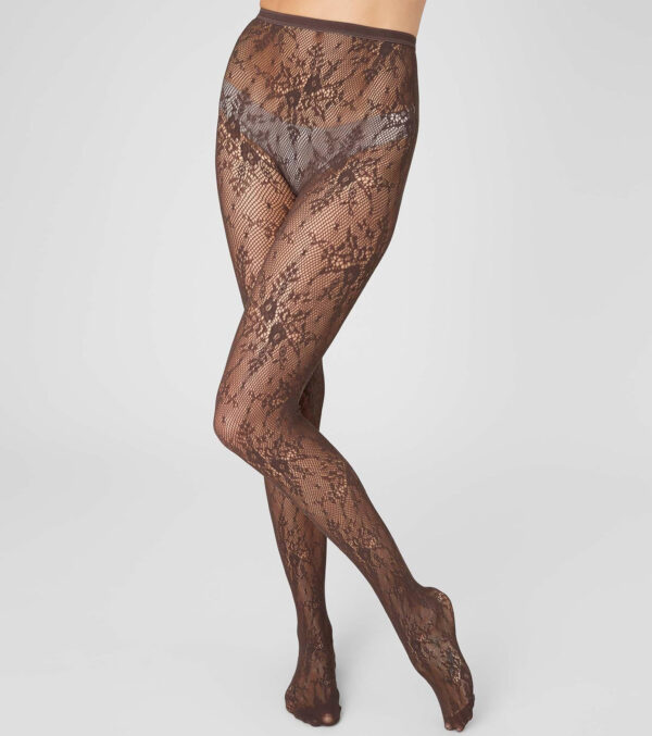 Lace tights Rosa dark brown - Image 2