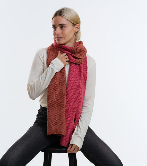 Organic Knit Scarf Baker chutney fade - Image 5