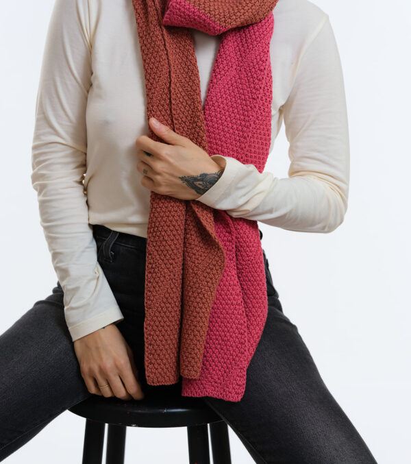 Organic Knit Scarf Baker chutney fade - Image 8