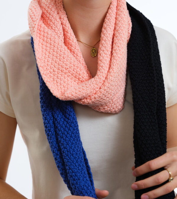 Organic Knit Scarf Baker black fade - Image 6