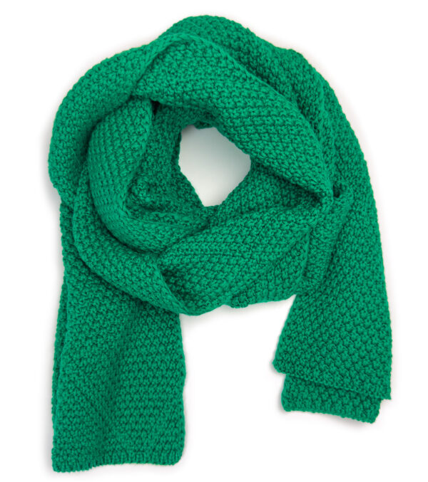 Organic Knit Scarf Baker bold green