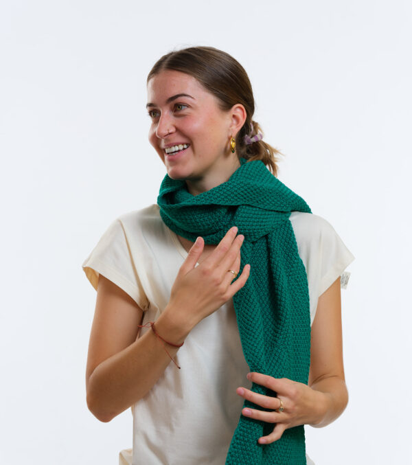 Organic Knit Scarf Baker bold green - Image 2