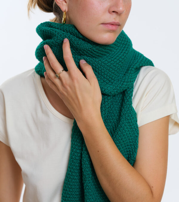 Organic Knit Scarf Baker bold green - Image 5