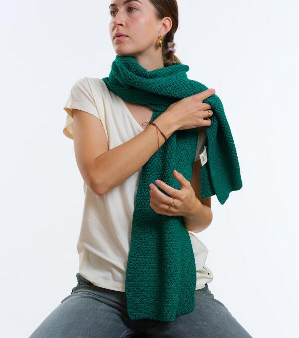 Organic Knit Scarf Baker bold green - Image 3