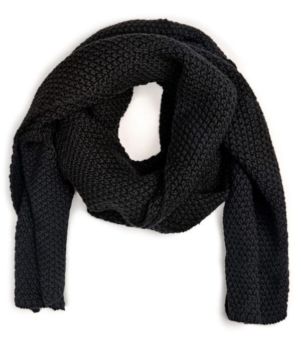 Organic Knit Scarf Baker black